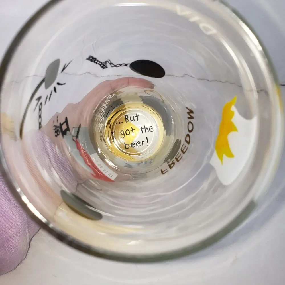 LOLITA Gotta Love Beer Hand Painted Pilsner Glass 22oz